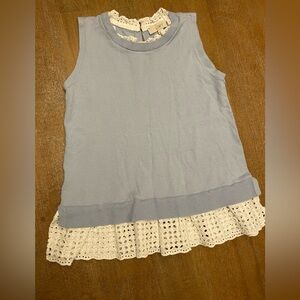 LOFT white knot eyelet sleeveless sweater tank top
